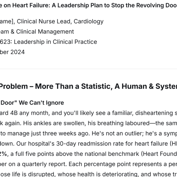 The focus is on the exploration of a leadership/management situation you have faced or may face in your area of clinical practice.  You must conduct a situational analysis. This analysis will give you the opportunity to assess factors that may impact the situation. This includes internal and external factors, strengths and weaknesses (including you, others and the system), and stakeholders (consultations)
