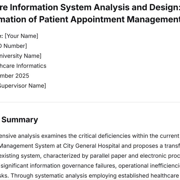 CS6161 Health Informatics Applications Assignment