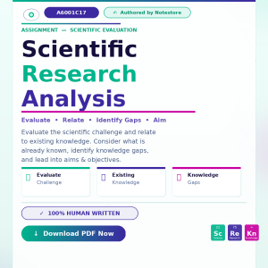 A6001C17 Assignment: Evaluate the scientific/technical challenge and relate this to existing knowledge in this subject area. Consider what is already known and where there are gaps in knowledge (if relevant). This section should lead nicely into the aims and objectives below.